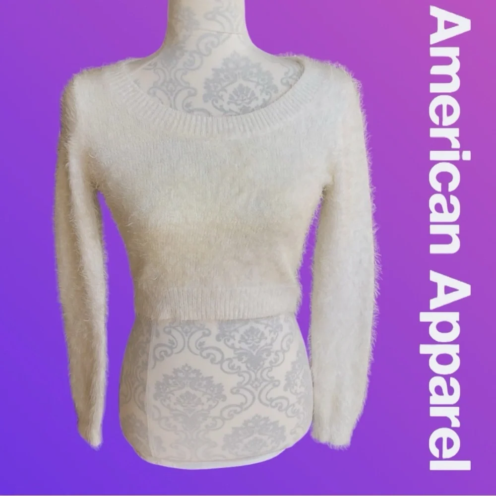 American Apparel fuzzy cropped top - Picture 4 of 14